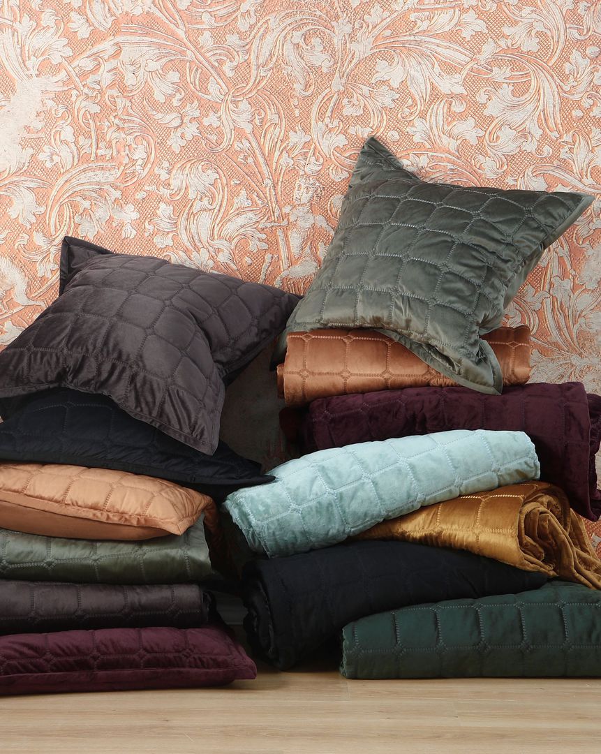 MM Linen - Meeka - Quilted Comforter Set - Large / Eurocase Set - Ginger image 2